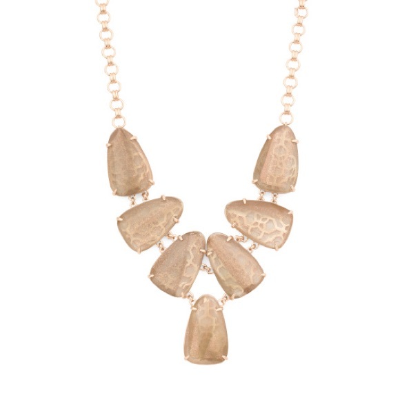 NWT Harlie Rose Gold Statement Necklace in Dusted Glass - Picture 7 of 7